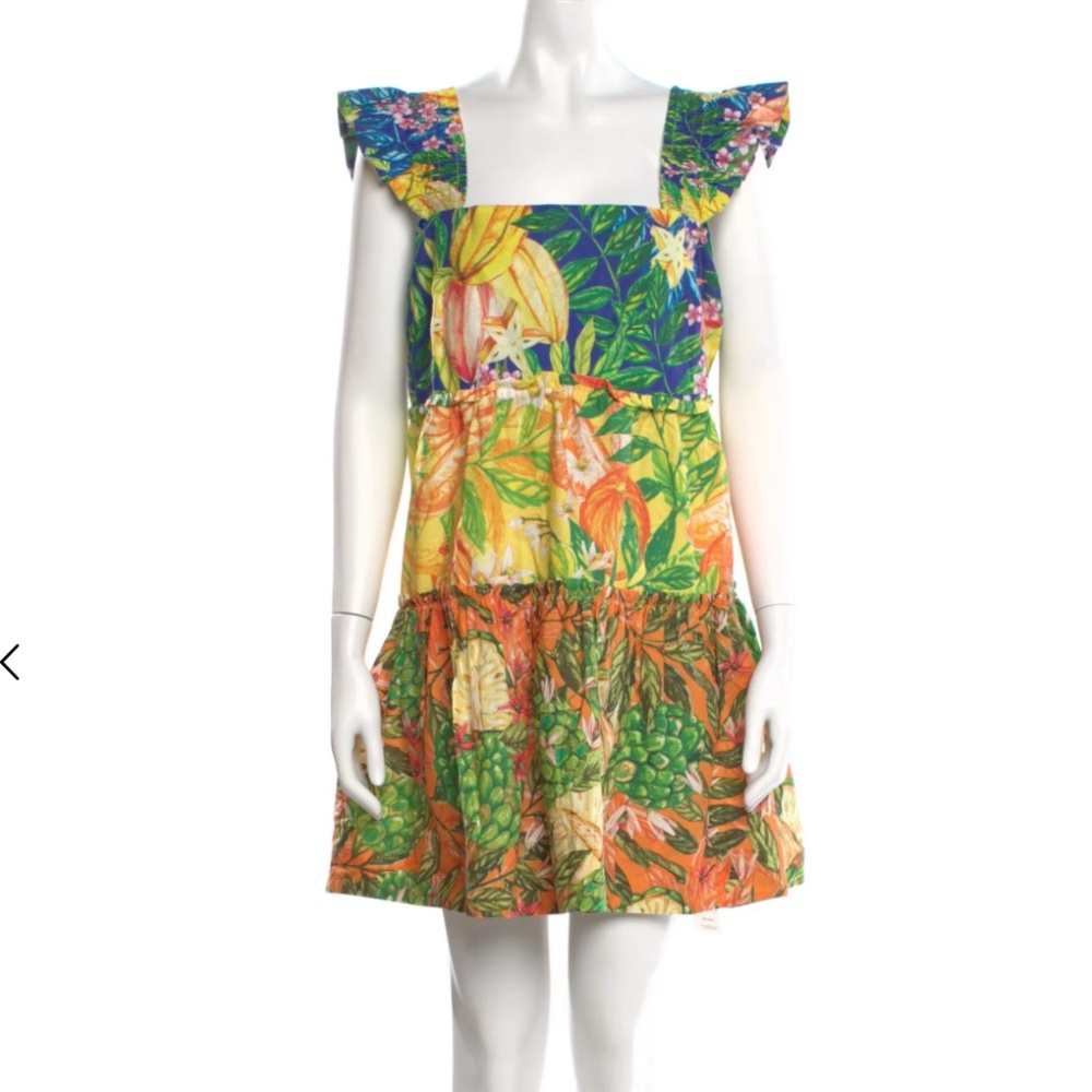 Farm Rio Colorful Floral Print Mini Dress